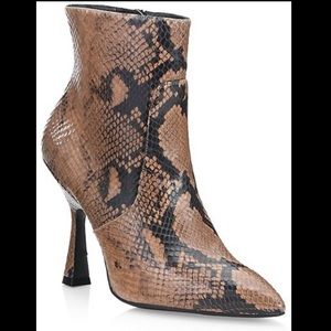 Stuart Weitzman Melena Snakeskin-Embossed Boot size 10